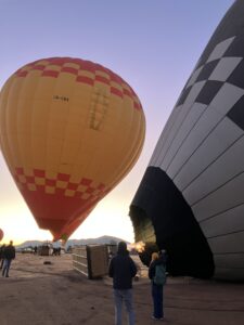 Hot air balloons preparing for launch in Marrakesh (c) Sian Francis-Cox 2026