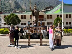 Machu Picchu sign at Aguas Calientes