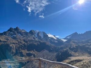 View of Andes range near Rainbow Mountain