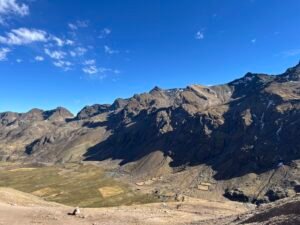 View of Andes range near Rainbow Mountain