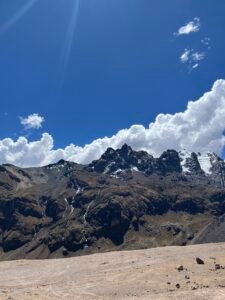 View of Andes range near Rainbow Mountain