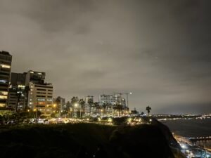View of Barranco, Lima, at night