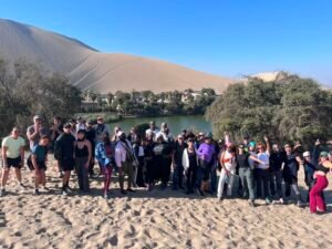 Group picture in Huacachina dunes, Peru